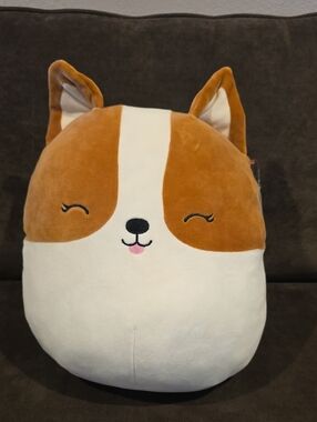 Squishmallow "Regina" Dog Cute Brown & White Plush
